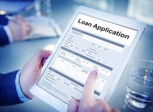 Loan Application on tablet.